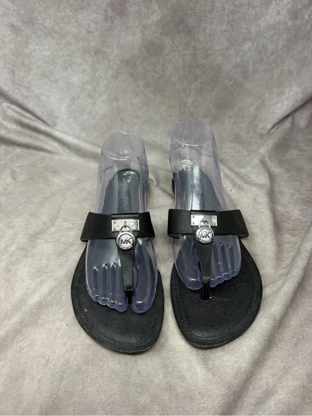 Michael Kors Black MK Logo Thong Sandals